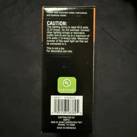 Ashland Halloween Purple Icicle 100 Light String Indoor/Outdoor 5ft Black Wire - Picture 2 of 6